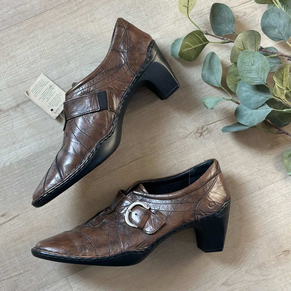 JOSEF SEIBEL 42 NWT 11 10.5 Calla 03 Women’s Brown Buckle Block Heel Booties